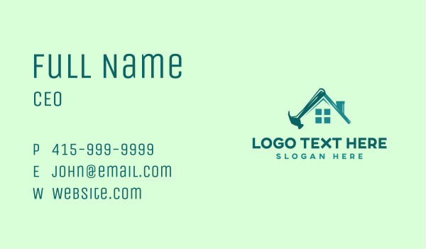 Hammer Roof Attic Repair Business Card Design Image Preview