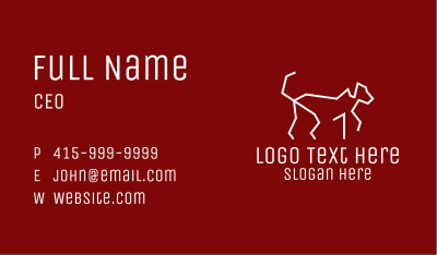 Dog Hound Outline Business Card