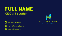 Tech Multimedia Letter H Business Card Preview