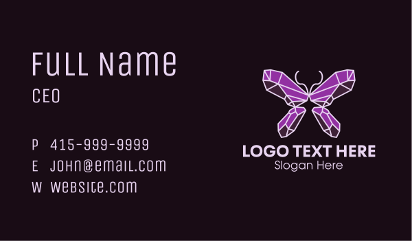 Gemstone Butterfly Boutique Business Card Design Image Preview
