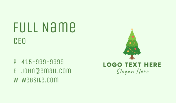 Christmas Tree Home Decoration Business Card Design Image Preview