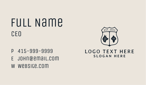 Rustic Pet Badge Business Card Design Image Preview