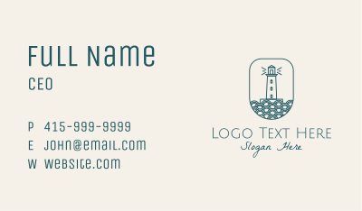 Blue Lighthouse Badge Business Card Image Preview