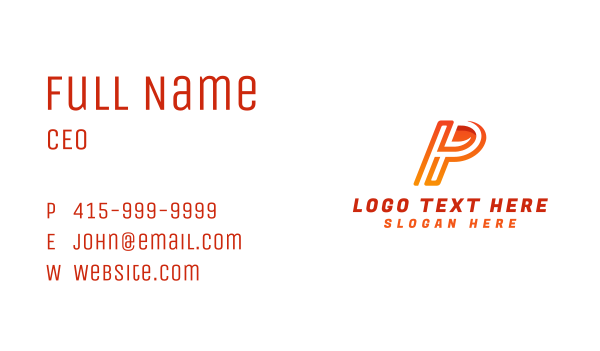 Generic Startup Letter P Business Card Design Image Preview