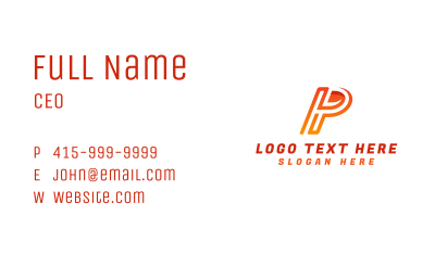 Generic Startup Letter P Business Card Image Preview