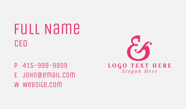Elegant Stylish Ampersand Business Card Design Image Preview