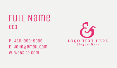 Elegant Stylish Ampersand Business Card Image Preview