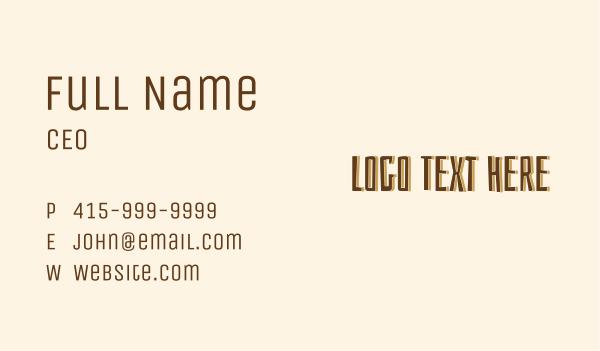 Brown Safari Text  Business Card Design Image Preview