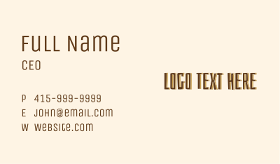 Brown Safari Text  Business Card Image Preview