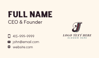 Script Letter J Vintage Business Card Preview