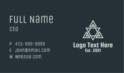 Grey Geometric Triangle Gaming Business Card Image Preview