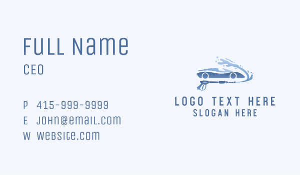 Car Splash Pressure Washing  Business Card Design