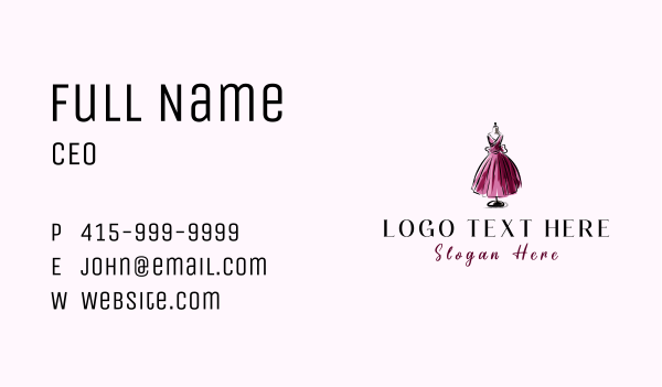 Fashion Dress Mannequin Business Card Design Image Preview