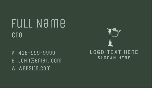 Leaf Letter P Business Card Design Image Preview