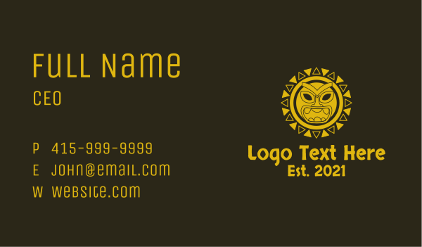 Tribal Aztec Relic Business Card Design Image Preview