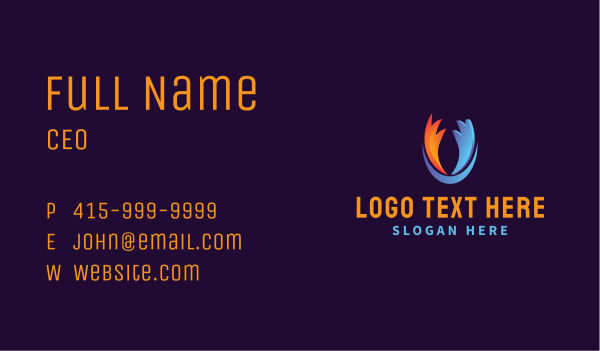 Fire Freeze Cooling Business Card Design Image Preview