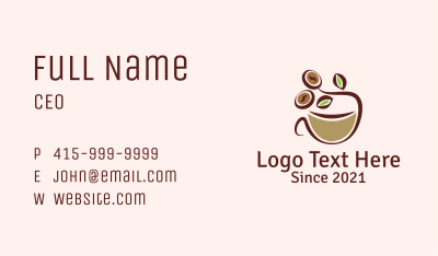 Organic Coffee Latte  Business Card