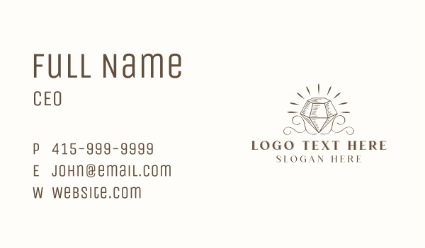 Rustic Diamond Crystal Business Card Design Image Preview