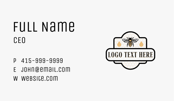 Honey Droplet Bee Business Card Design Image Preview