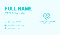 Blue Heart Head Business Card Design