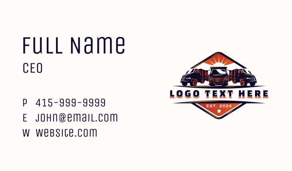 Truck Fleet Delivery Business Card Design Image Preview