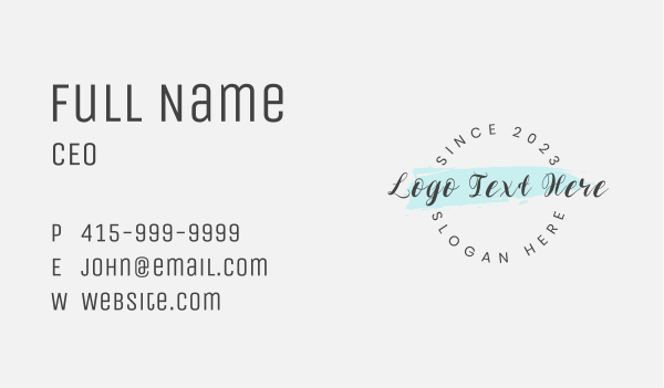 Cosmetics Business Round Wordmark Business Card Design Image Preview