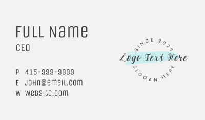 Cosmetics Business Round Wordmark Business Card Image Preview