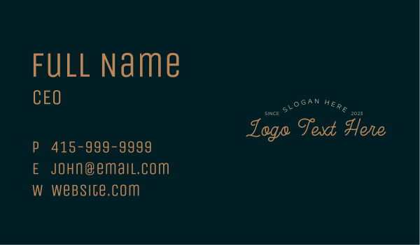 Elegant Casual Wordmark Business Card Design Image Preview