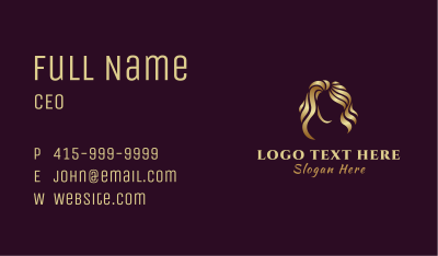 Woman Golden Hair Business Card Image Preview