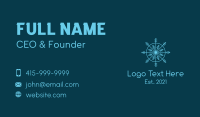 Line Art Blue Snowflake Business Card Preview