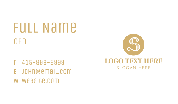 Cursive Letter S Circle Business Card Design Image Preview