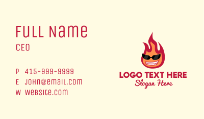 Hot Fire Mascot Business Card