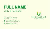 Natural Letter U Business Card Image Preview