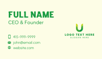 Natural Letter U Business Card Design