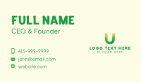 Natural Letter U Business Card Image Preview