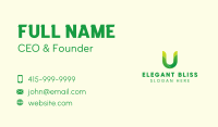Natural Letter U Business Card Image Preview