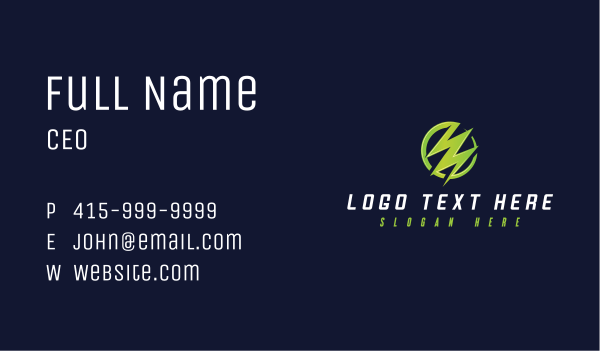 Bolt Power Voltage Business Card Design Image Preview