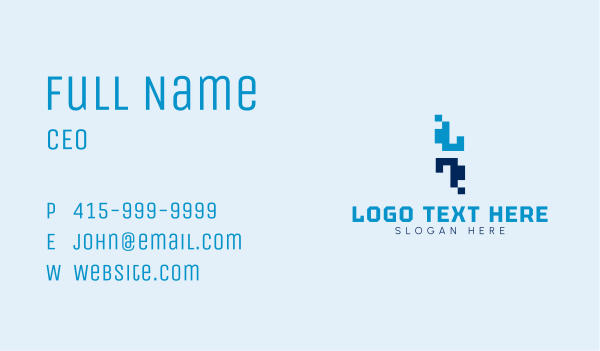 Pixel Tech Data Business Card Design Image Preview