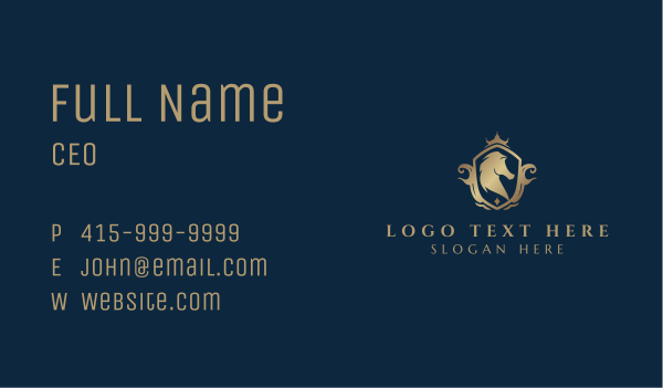 Royal Shield Horse Business Card Design Image Preview