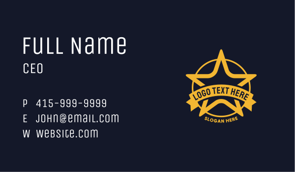 Star Circle Badge Business Card Design Image Preview