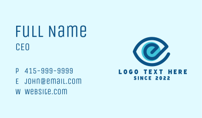 Eye Clinic Letter E Business Card