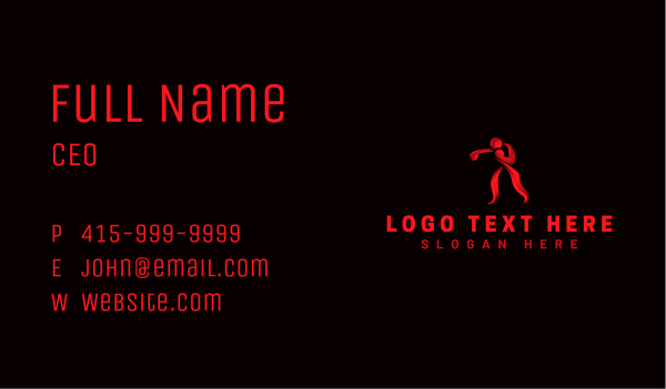 Boxing Athletic Fitness Business Card Design Image Preview