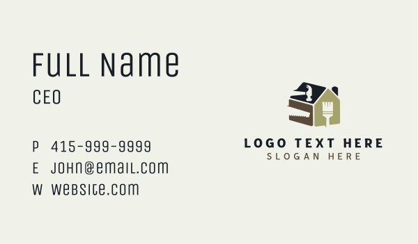 Handyman Tools House Business Card Design Image Preview