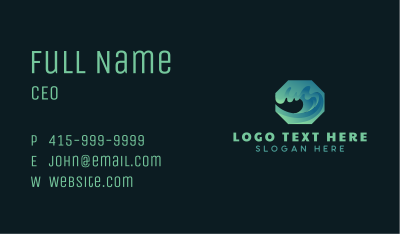 Surfing Ocean Wave Business Card Image Preview