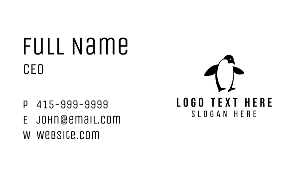 Penguin Bird Zoo Business Card Design Image Preview