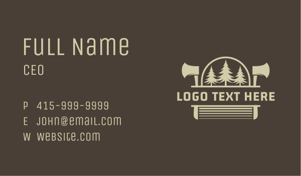 Pine Tree Woodwork Emblem Business Card Design Image Preview