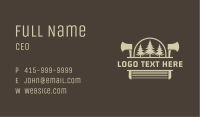 Pine Tree Woodwork Emblem Business Card Image Preview