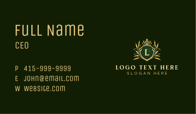 Crown Shield Crest Business Card Image Preview