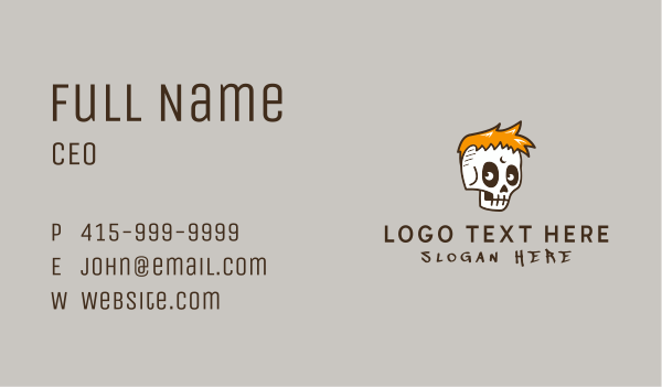 Punk Skull Moon Business Card Design Image Preview