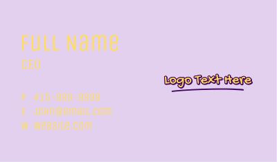 Cute Handwritten Wordmark  Business Card Image Preview